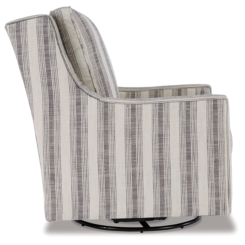Signature Design by Ashley Kambria Swivel Glider Accent Chair in Ivory and Black