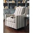 Signature Design by Ashley Kambria Swivel Glider Accent Chair in Ivory and Black