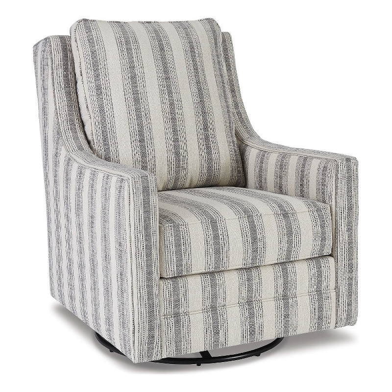 Signature Design by Ashley Kambria Swivel Glider Accent Chair in Ivory and Black