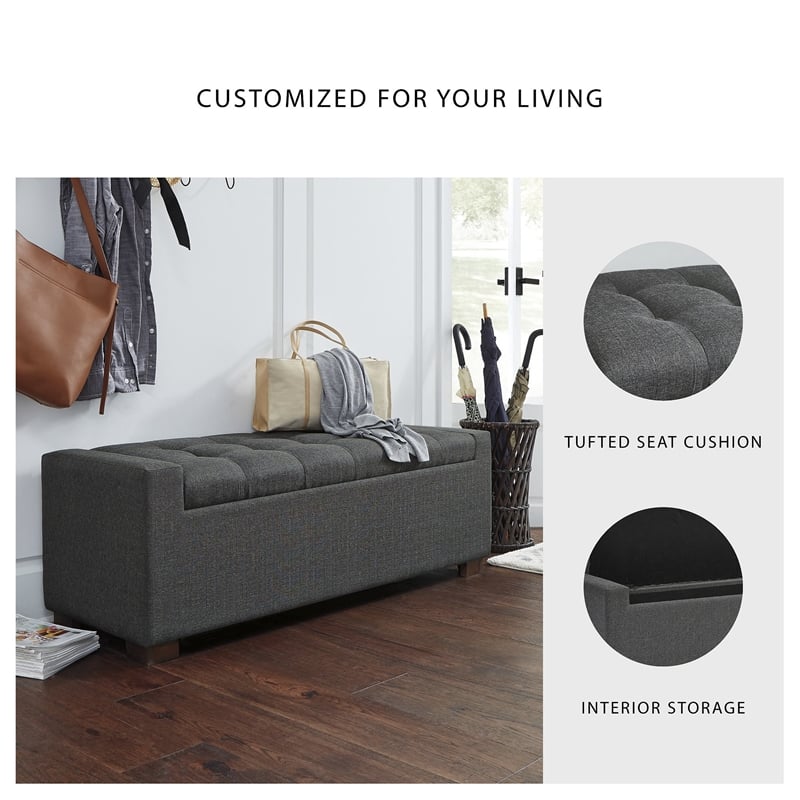 Signature Design by Ashley Cortwell Storage Bench in Gray