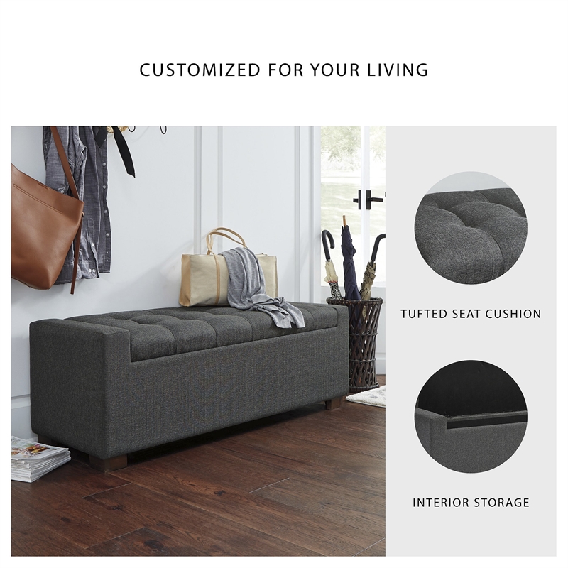 Signature Design by Ashley Cortwell Storage Bench in Gray