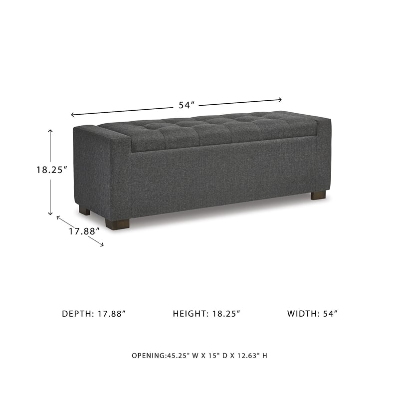 Signature Design by Ashley Cortwell Storage Bench in Gray