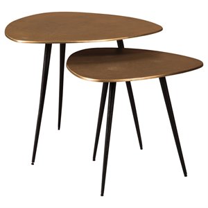 signature design by ashley shemleigh 2 piece accent table set in black and brass