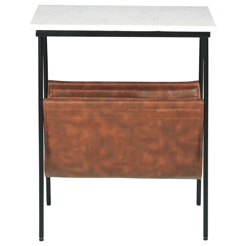 Signature Design by Ashley Etanbury Accent Table in Brown and Black and White