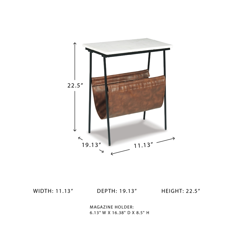 Signature Design by Ashley Etanbury Accent Table in Brown and Black and White