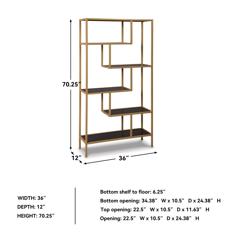 Signature Design by Ashley Frankwell 5 Shelf Etagere in Gold