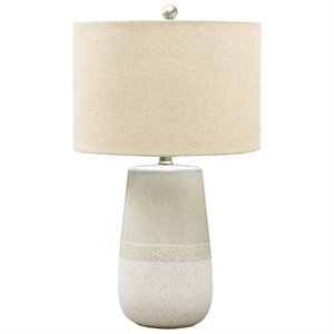 signature design by ashley shavon ceramic table lamp in beige and white