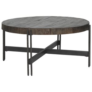 signature design by ashley jillenhurst round coffee table in dark brown