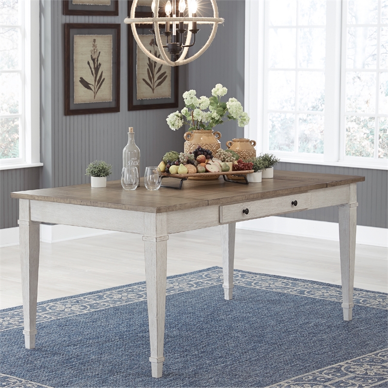 Signature Design by Ashley Skempton Dining Table in White and Light Brown