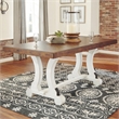 Signature Design by Ashley Valebeck Rectangular Dining Table in White and Brown