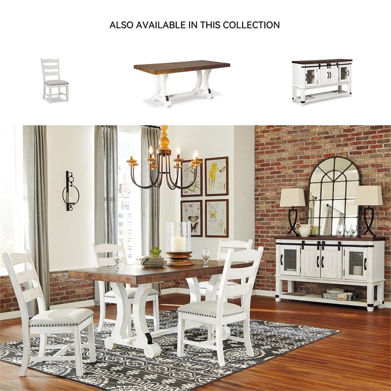 Signature Design by Ashley Valebeck Rectangular Dining Table in White and Brown