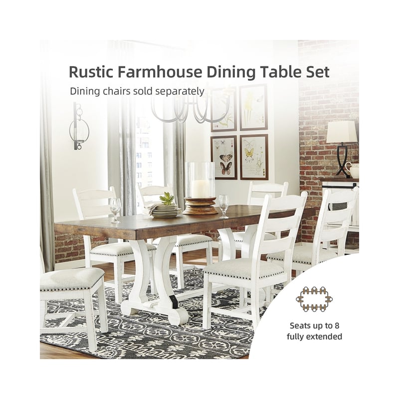 Signature Design by Ashley Valebeck Rectangular Dining Table in White