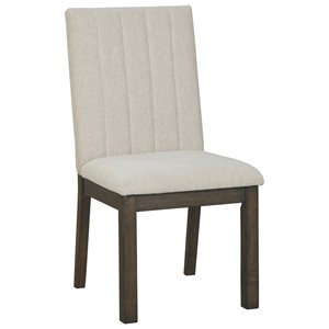signature design by ashley dellbeck upholstered dining chair in beige
