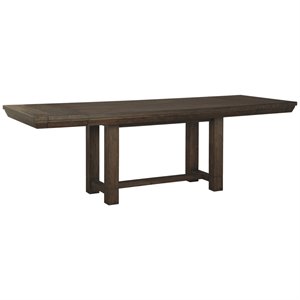 signature design by ashley dellbeck rectangular dining extension table in brown