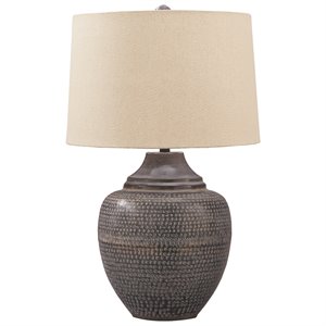signature design by ashley olinger metal table lamp in brown