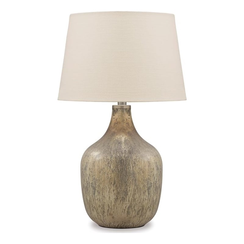 Signature Design by Ashley Mari Glass Table Lamp in Gray and Gold