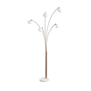 Signature Design by Ashley Taliya Metal Arc Lamp in Champagne and White