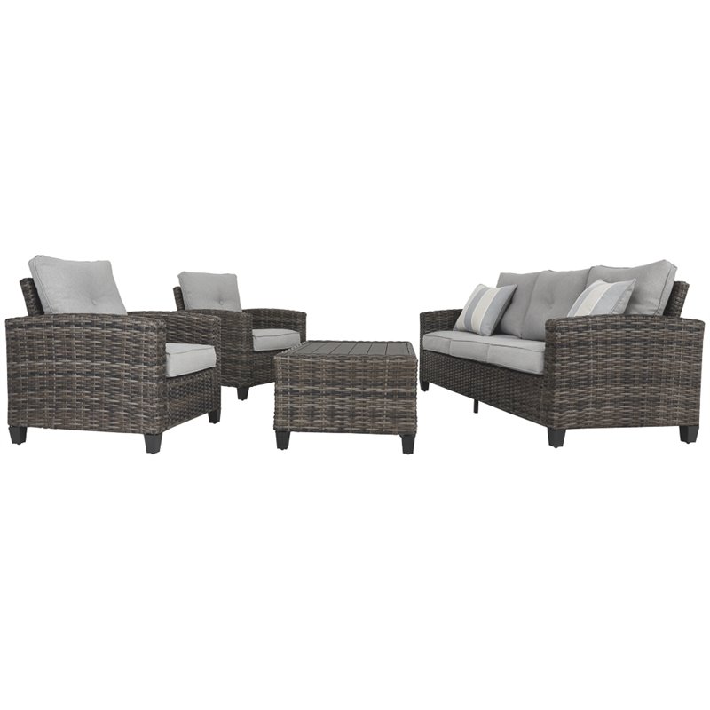 Signature Design by Ashley Cloverbrooke 4-Piece Outdoor Sofa Set in ...