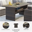 Signature Design by Ashley Easy Isle Patio Dining Table in Dark Brown and Beige