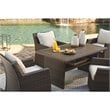 Signature Design by Ashley Easy Isle Patio Dining Table in Dark Brown and Beige