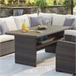 Signature Design by Ashley Easy Isle Patio Dining Table in Dark Brown and Beige