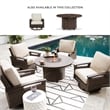 Signature Design by Ashley Paradise Trail Round Fire Pit Table in Medium Brown