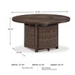 Signature Design by Ashley Paradise Trail Round Fire Pit Table in Medium Brown