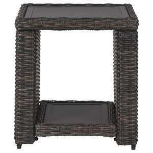 signature design by ashley grasson lane square patio end table in brown