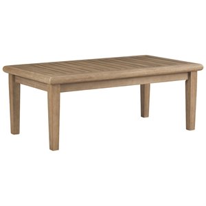 signature design by ashley gerianne patio coffee table in grayish brown