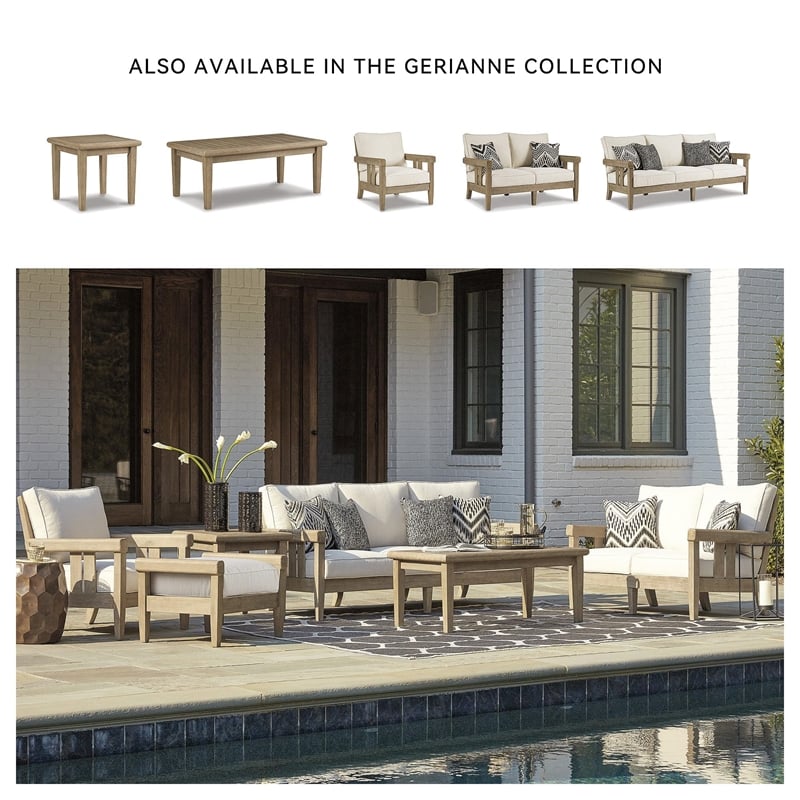 Signature Design by Ashley Gerianne Square Patio End Table in Grayish Brown