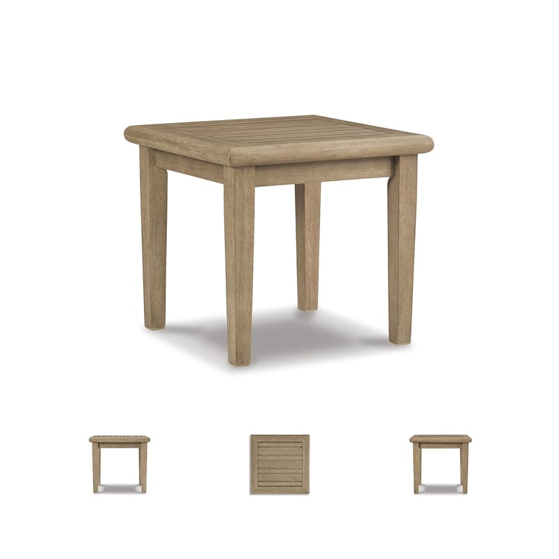 Signature Design by Ashley Gerianne Square Patio End Table in Grayish Brown
