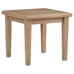 signature design by ashley gerianne square patio end table in grayish brown