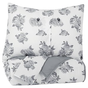 signature design by ashley meghdad comforter set in gray and white