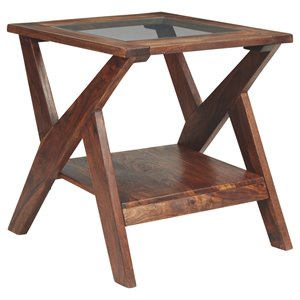 signature design by ashley charzine rectangular end table in warm brown