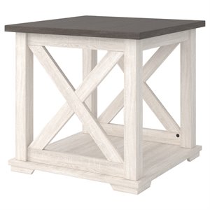 signature design by ashley dorrinson square end table in two tone