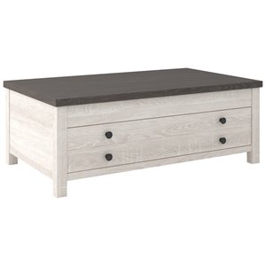 signature design by ashley dorrinson lift top coffee table in two tone