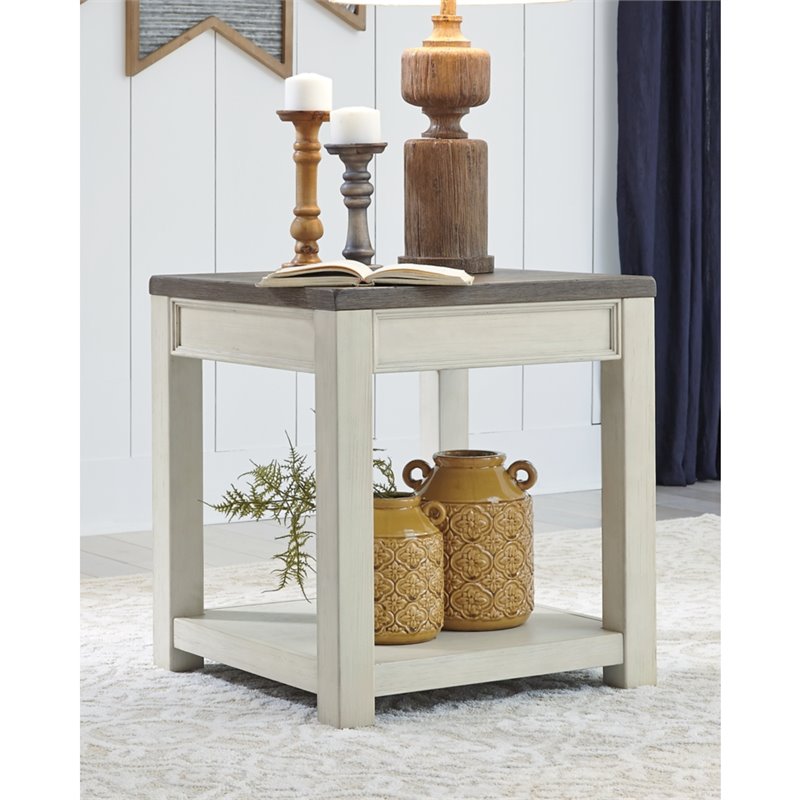 Signature Design by Ashley Bolanburg Square End Table in Brown and