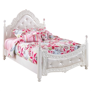 signature design by ashley exquisite padded poster full bed in white