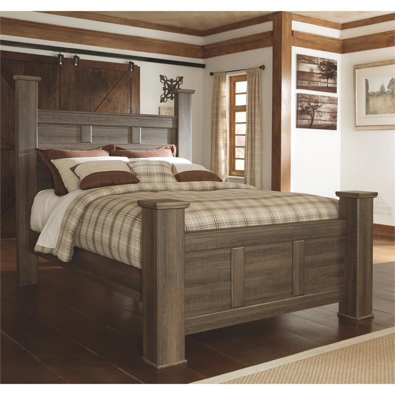Signature Design by Ashley Juararo Poster Queen Bed in Dark Brown