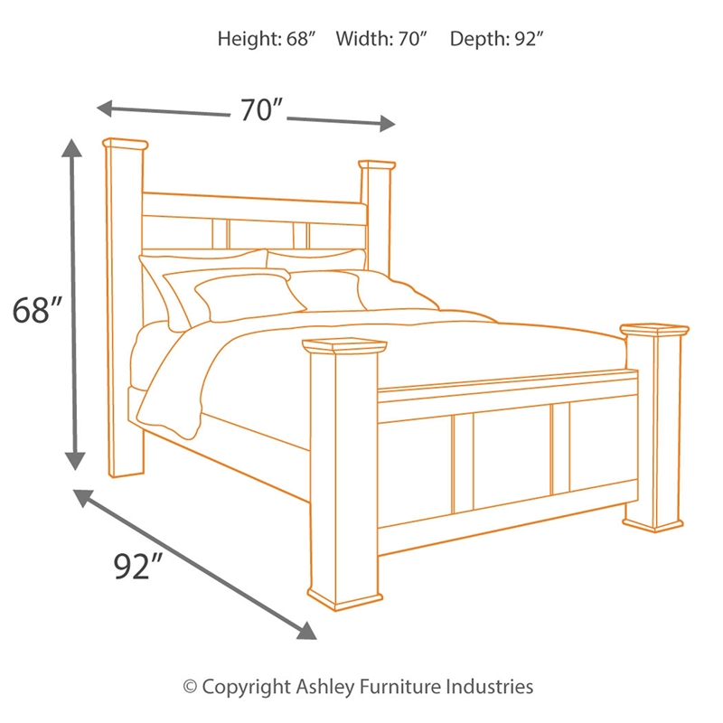 Signature Design by Ashley Juararo Poster Queen Bed in Dark Brown