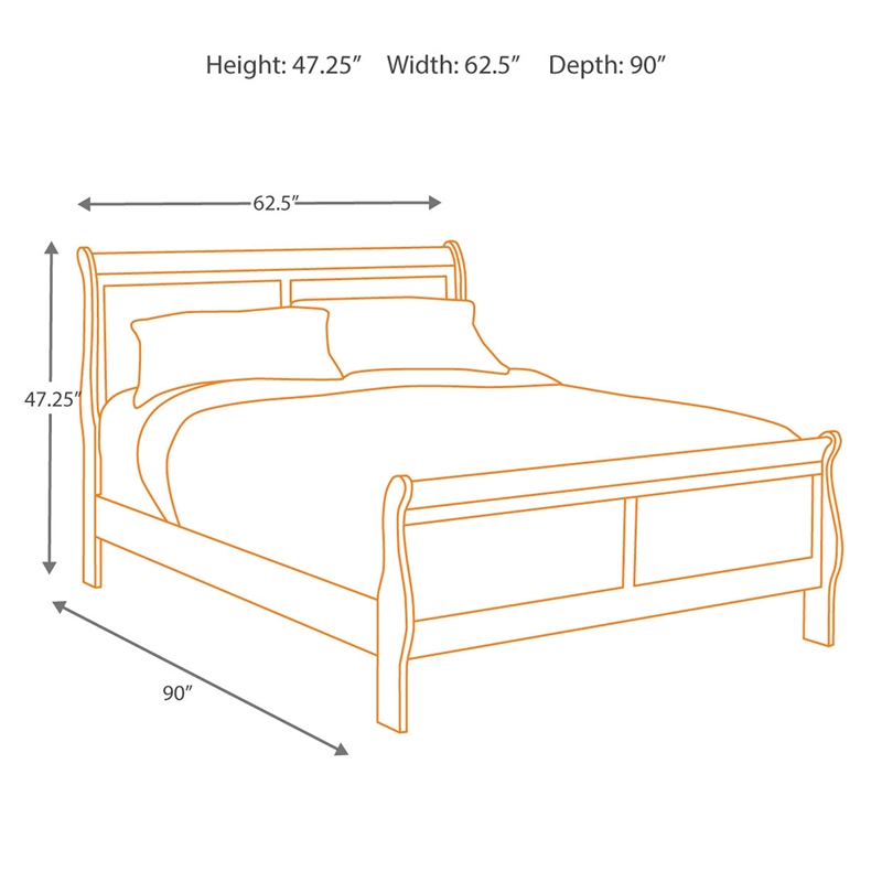Signature Design by Ashley Alisdair Sleigh Queen Bed in Warm Dark Brown
