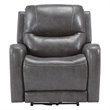Ashley Furniture Galahad Faux Leather Recliner Chair w/Power Headrest in Smoke