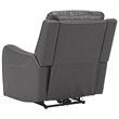 Ashley Furniture Galahad Faux Leather Recliner Chair w/Power Headrest in Smoke