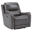 Ashley Furniture Galahad Faux Leather Recliner Chair w/Power Headrest in Smoke