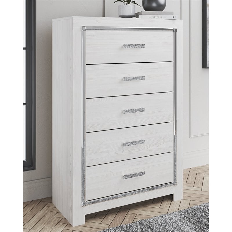 Ashley Furniture Altyra 5 Drawer Chest in White