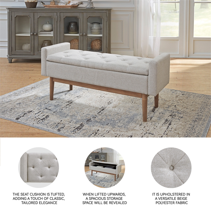 Signature Design by Ashley Briarson Beige/Brown Storage Bench