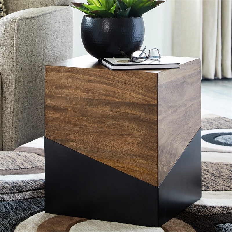 Signature Design by Ashley Trailbend Brown/Gunmetal Accent Table