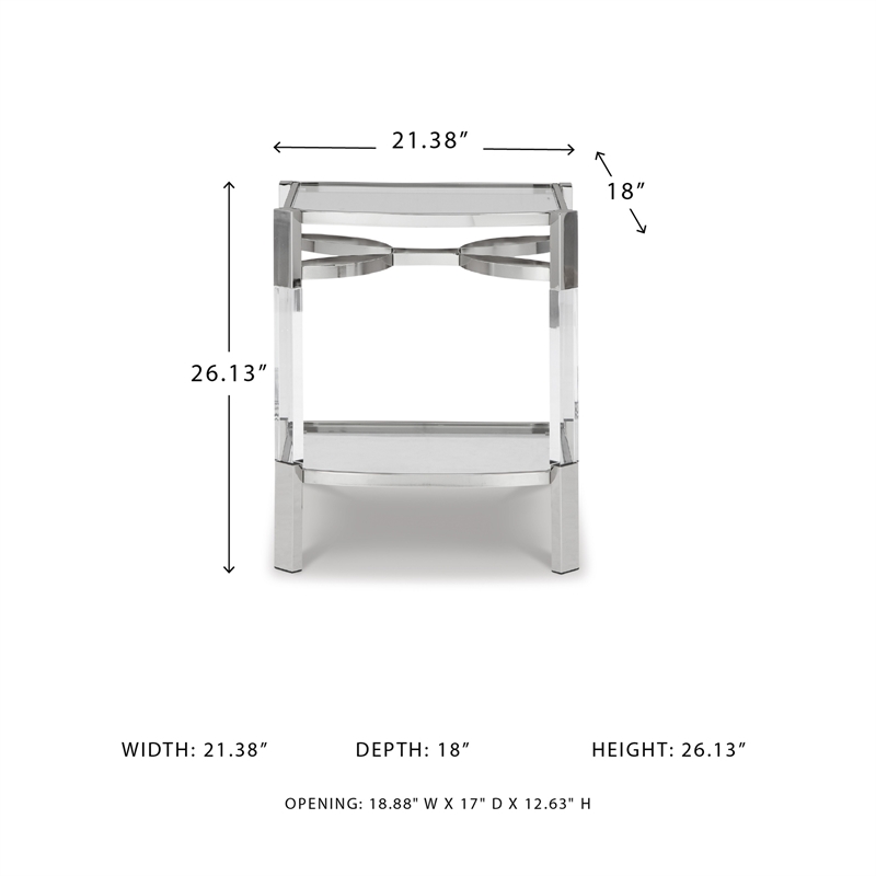 Signature Design by Ashley Chaseton Clear/Silver Accent Table
