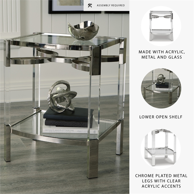 Signature Design by Ashley Chaseton Clear/Silver Accent Table