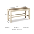 Ashley Furniture Bolanburg Single Wood Counter Bench in Antique White & Brown